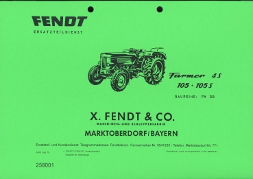 Ersatzteilliste für Fendt Typ Farmer 4S, 105, 105 S
